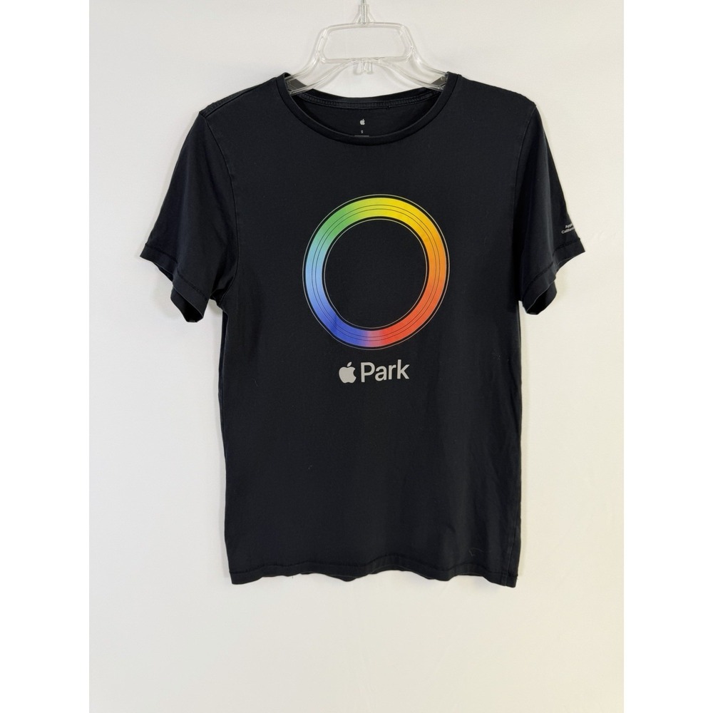 Apple Park Infinity Loop Apple Park T-Shirt Black Rainbow Size S Logo Rainbow